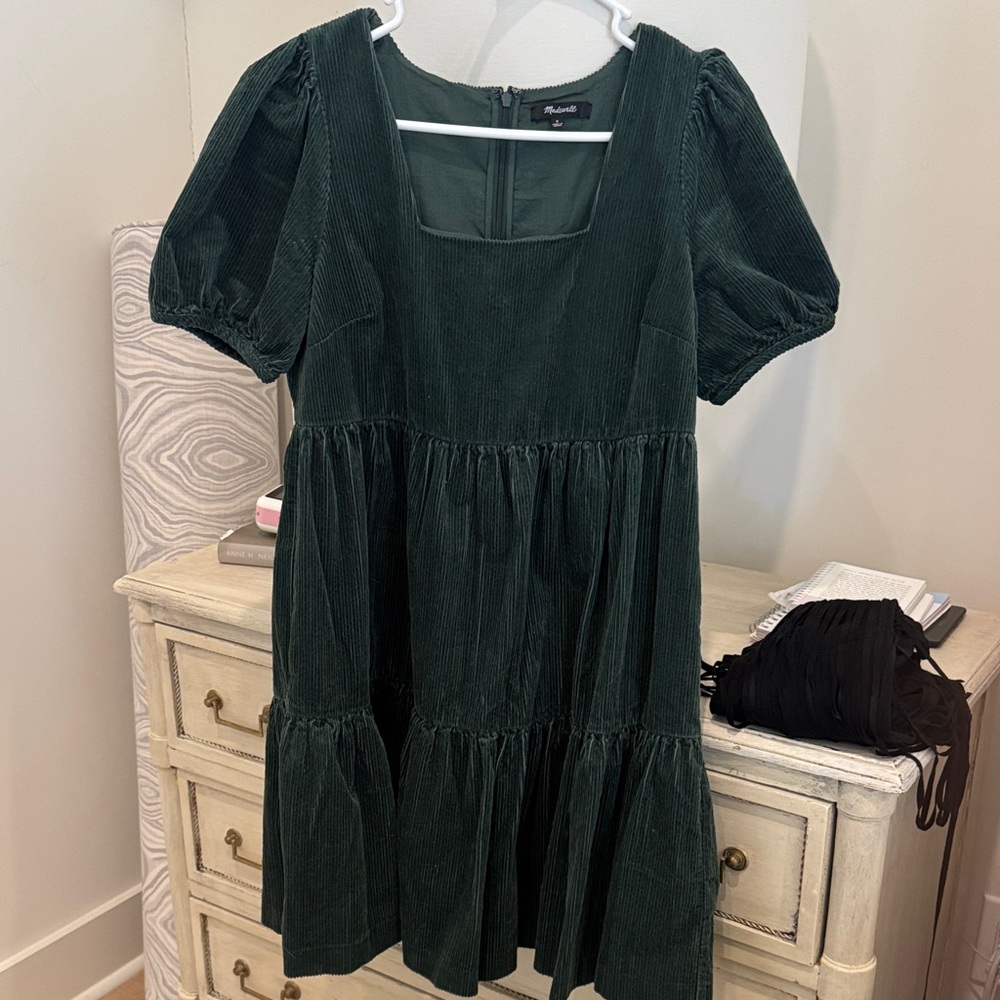 Madewell Dark Green Corduroy Dress
